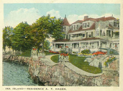 Ina Island, Residence of A. T. Hagen, Finger Lakes, NY