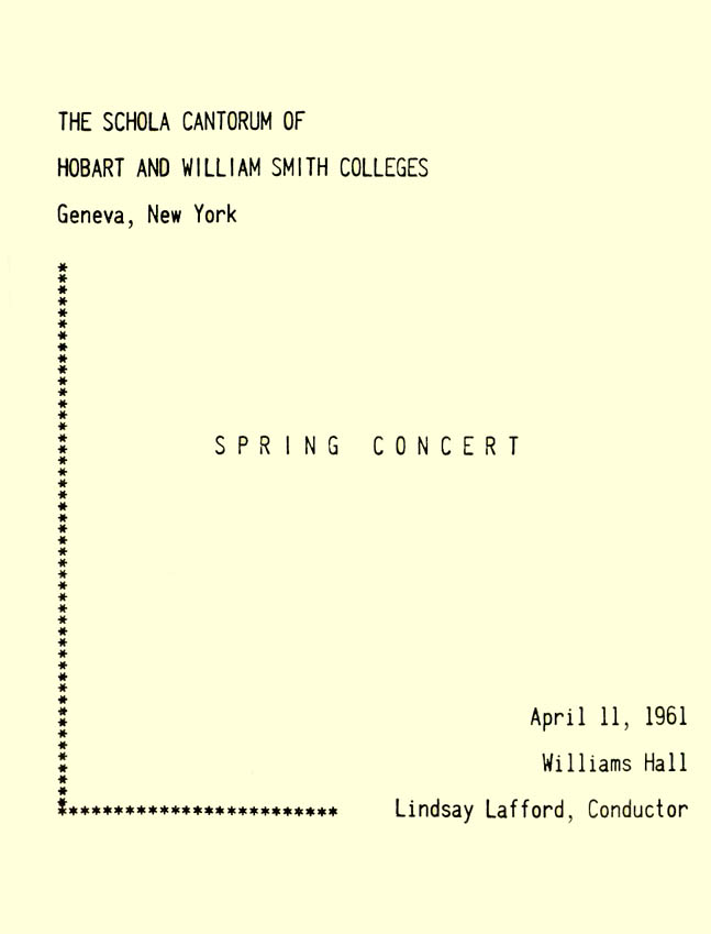Spring Concert, April 11, 1961